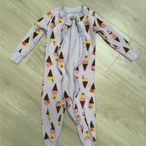 Hanna Andersson Ice Cream Cone Print Kids Pajama One Piece Zip Sleeper